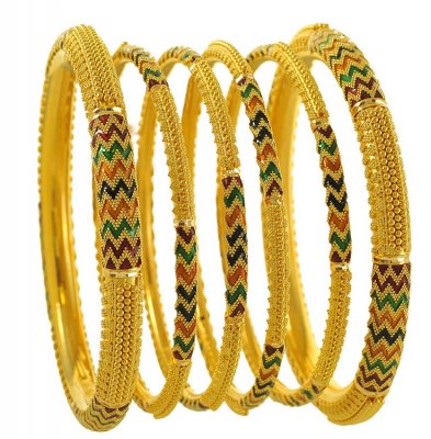 22Kt MeenaKari Bangles ( Set of Bangles )