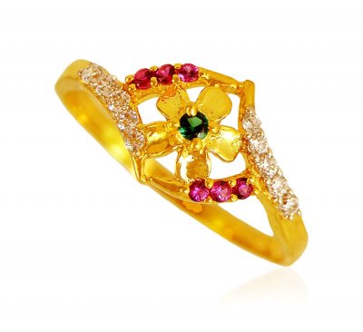 22kt Gold CZ ladies Ring ( Ladies Signity Rings )