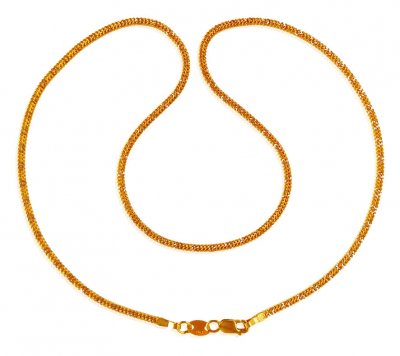 22K Gold Flat Rhodium  Chain ( Plain Gold Chains )