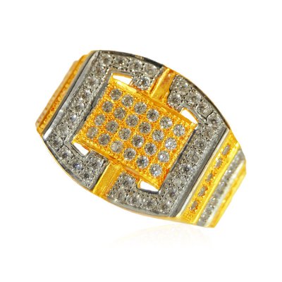 22Kt Gold Mens Stones Ring ( Mens Signity Rings )