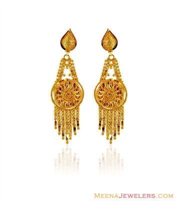 Fancy 22k Gold Earrings  ( 22Kt Gold Fancy Earrings )