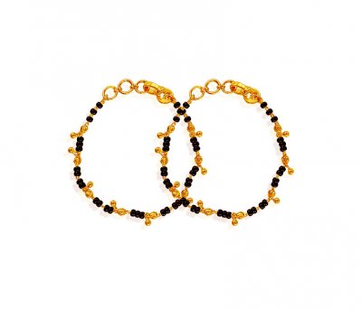 22k Gold Baby Mania ( Black Bead Bracelets )