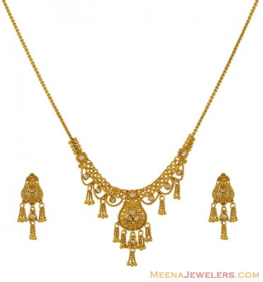 22K Antique Necklace Set ( Light Sets )