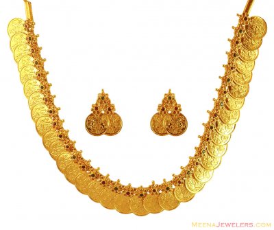 Gold Traditional Kasu Mala (Set) ( 22 Kt Gold Sets )