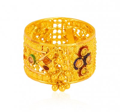 22k Yellow Gold Filigree Band  ( Ladies Gold Ring )