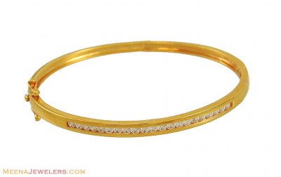 22k Gold Bangle (with Signity Stones) ( Stone Bangles )