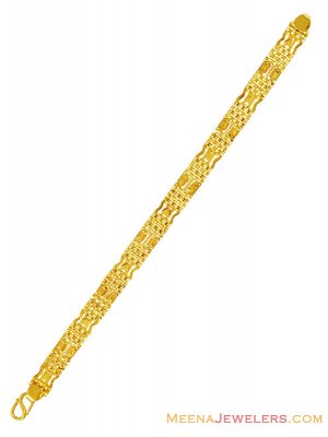 Gold Fancy Mens Bracelet 22K  ( Men`s Bracelets )