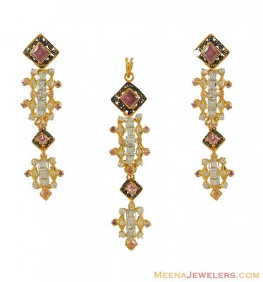 22K Colored Pendant Set ( Fancy Pendant Set )