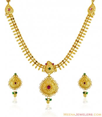 Gold Fancy Necklace Set ( Light Sets )