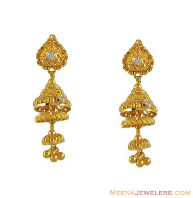 22Kt Gold Hanging Earrings  ( 22Kt Gold Fancy Earrings )