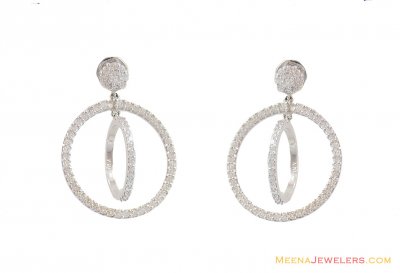 18K White Gold Designer Earrings  ( Long Earrings )