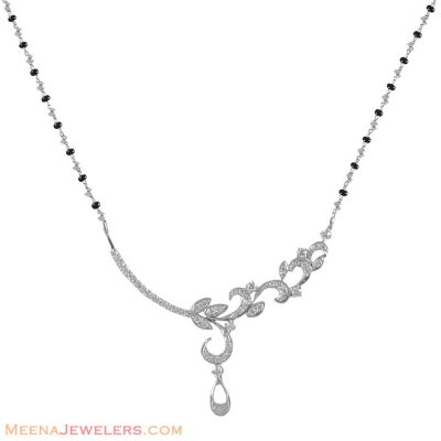 White Gold modern Mangalsutra ( Diamond MangalSutras )