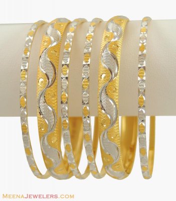 Gold Two Tone Bangles Set (22Kt) ( Set of Bangles )