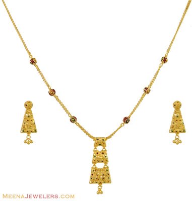 22K Meenakari Necklace Set ( Light Sets )