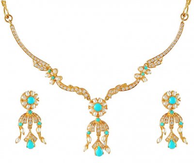 Gold Designer Necklace Set ( Gold Designer Sets )