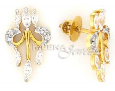 22 Kt Gold Signity Earrings ( Signity Earrings )