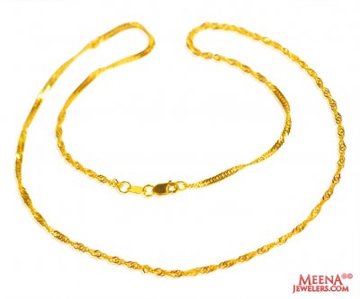 22KT Gold Disco Chain ( Plain Gold Chains )