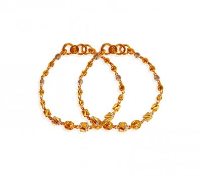 22K Gold Two Tone Kids Bracelet ( 22Kt Baby Bracelets )