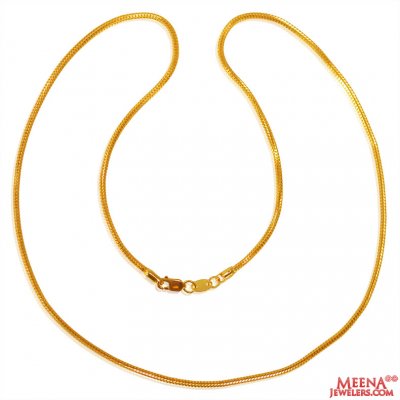 22kt Gold Chain (18  inch) ( Plain Gold Chains )