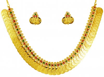 22kt Gold Long Kasu Mala (Set) ( 22 Kt Gold Sets )