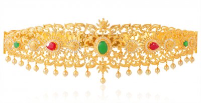 22kt Gold Floral Waist Belt ( Gold Waist Belt )