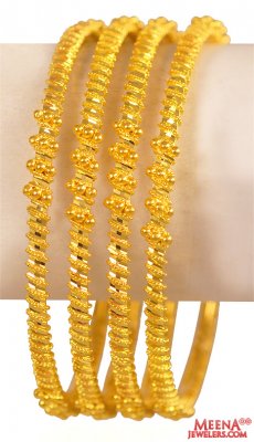 22Kt Gold Fancy Bangles (4 Pc) ( Gold Bangles )