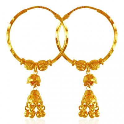 22KT Gold Hoop Earrings ( Hoop Earrings )