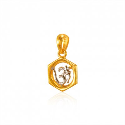 22K Gold Two Tone Om Pendant ( Om Pendants )