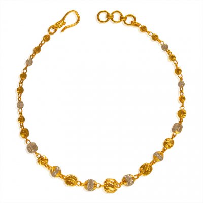 22Kt Gold Two Tone Balls Bracelet ( Ladies Bracelets )