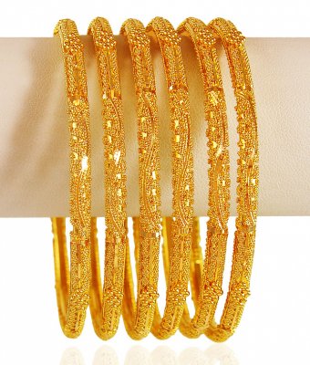 22kt Gold Bangle Set (2Pcs) ( Set of Bangles )