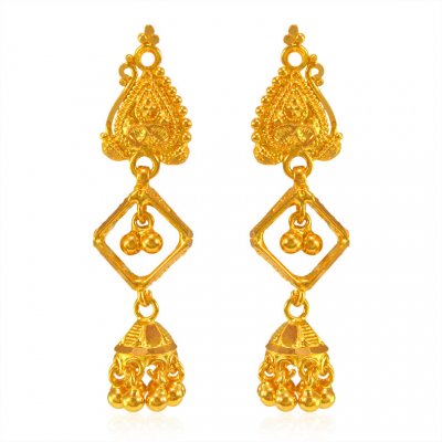 22Kt Gold Fancy Earrings ( Long Earrings )