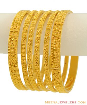 22K Gold Indian Bangle Set ( Set of Bangles )