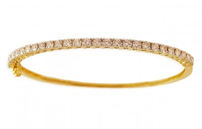 18K Gold Solitaire Diamond Bracelet ( Diamond Bangles )