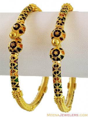 Gold Meenakari Kadas 22K (1PC) ( Kadas )