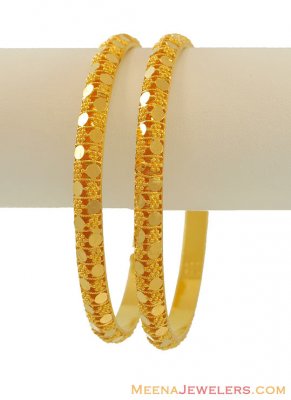 22K Yellow Gold Bangles(2 pcs)  ( Gold Bangles )