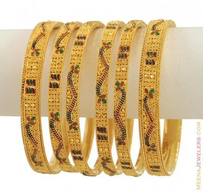 Meenakari Bangles Set (22K Gold) ( Set of Bangles )