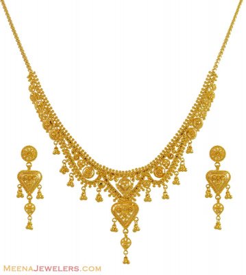 22K Yellow Gold Necklace Set ( Light Sets )