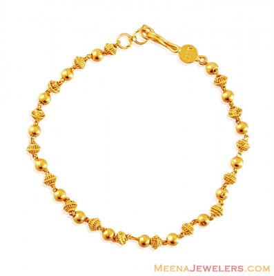 22k Gold Balls Bracelet - brla16689 - 22K Gold bracelet for ladies ...