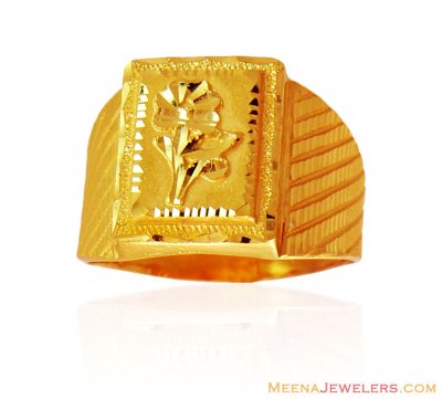 Yellow Gold Mens Ring ( Mens Gold Ring )