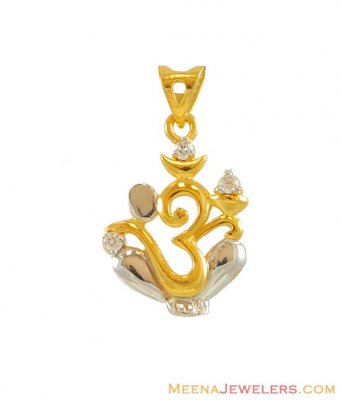 22Kt Two tone Combination Pendant ( Om Pendants )