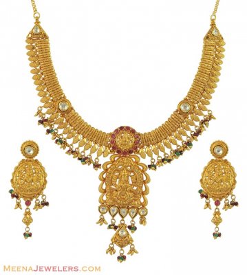 Exclusive Temple Necklace Set(22k) ( Antique Necklace Sets )