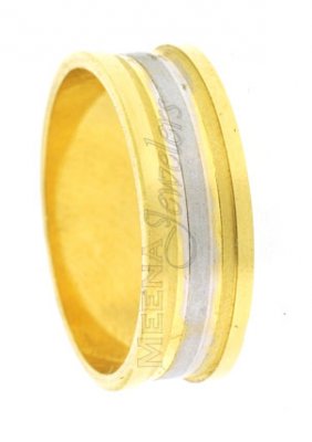 18Kt Gold Wedding band 2 Tone ( Wedding Bands )