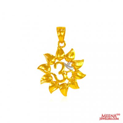 22 Kt Yellow Gold Om Pendant ( Om Pendants )