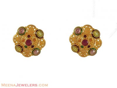 22Kt Gold Earrings ( 22 Kt Gold Tops )