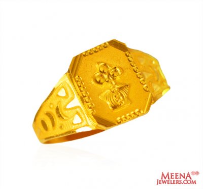 22 Kt Gold Mens Initial  Ring ( Mens Gold Ring )