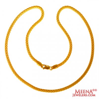 22 Kt Gold Chain 16 In ( Plain Gold Chains )