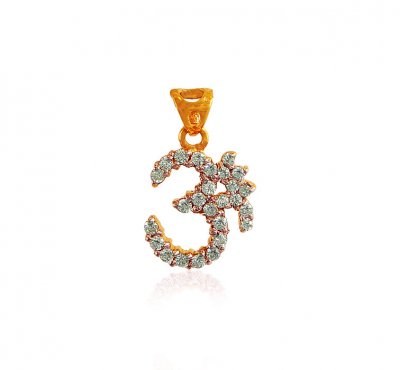 22k Gold Pendant With CZ ( Om Pendants )