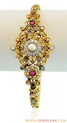 22K Beautiful Antique Kada (1PC) ( Precious Stone Bangles )