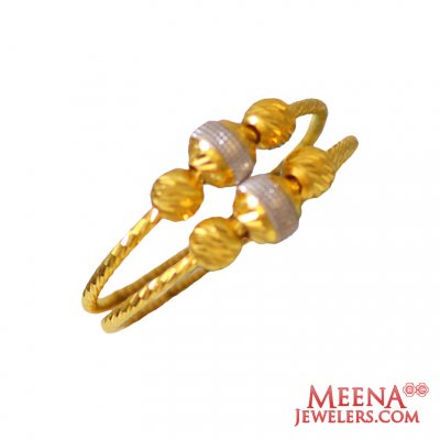 22Kt Gold Two Tone Fancy Ring ( Ladies Gold Ring )