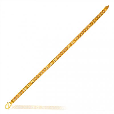 22K Two Tone Bracelet For Men ( Men`s Bracelets )